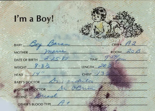 The back of the card