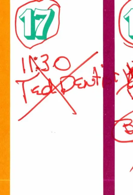 The calendar for April 17, in Marie’s handwriting