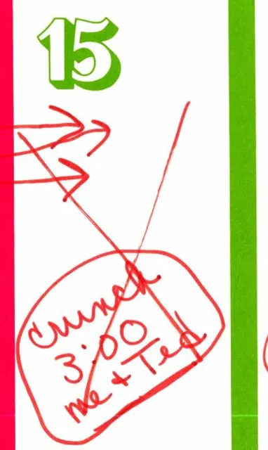 The calendar for May 15, in Marie’s handwriting