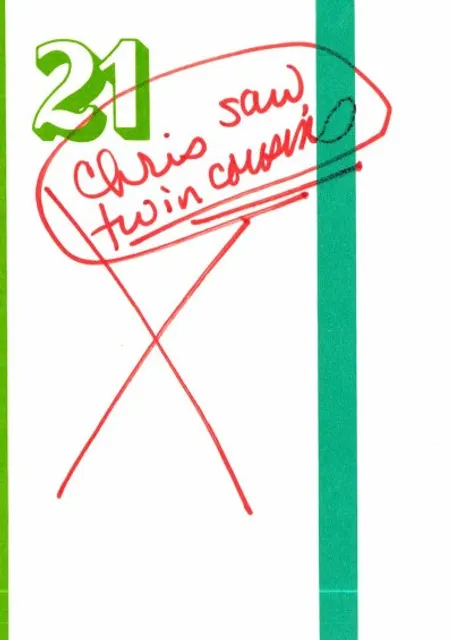The calendar for September 21, in Marie’s handwriting