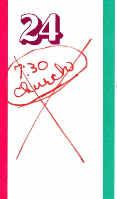 The calendar for December 24, in Marie’s handwriting