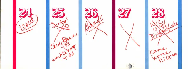 The 1985 calendar, February 24–28