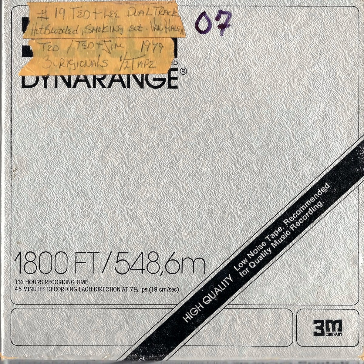 The box for reel 07, with its handwritten label